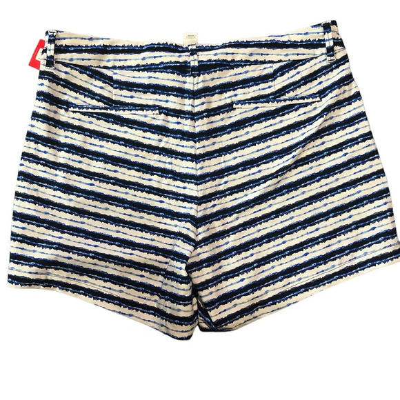 SPANX Sunshine Short 6” blue painted Stripe Golf Boat Beach Swim Trunks Large - Picture 10 of 11